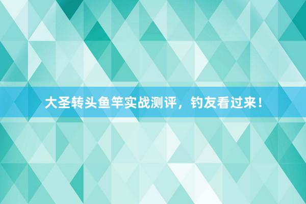 大圣转头鱼竿实战测评，钓友看过来！